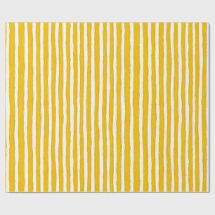 Cadeau Papier d'emballage jaune et blanc d'été preppy