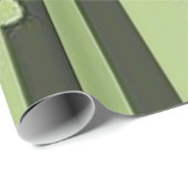 Cadeau papier d'emballage jaune vert à pots de fleurs rou (Coin rond)