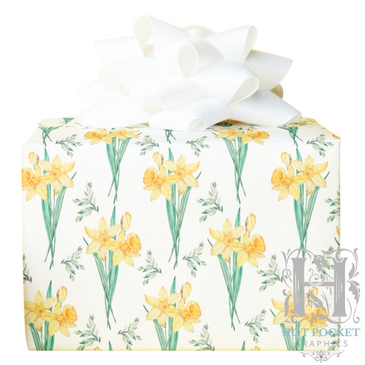 Cadeau Papier d'emballage jonquilles