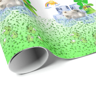 Cadeau Papier d'emballage Jour de la Saint-Patrick Ours p