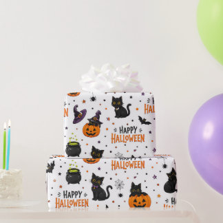Cadeau Papier d'emballage Joyeux Halloween | Chats & Citr