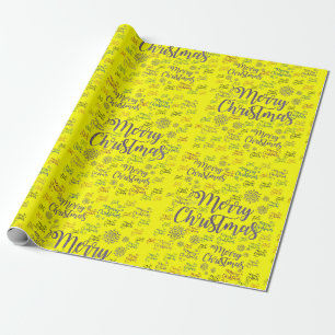 Cadeau Papier d'emballage Joyeux Noël Jaune