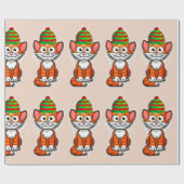 Cadeau papier d'emballage kitty de noël (Plat)