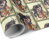 Cadeau Papier d'emballage Krampus vert Petit (Coin rond)