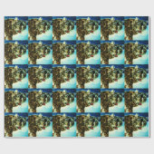 Cadeau Papier d'emballage LEOPARD NEIGE (Plat)
