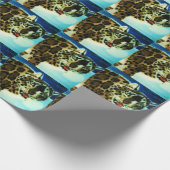 Cadeau Papier d'emballage LEOPARD NEIGE (Coin)