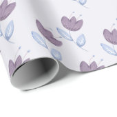 Cadeau Papier d'emballage Lilac tulipes (Coin rond)
