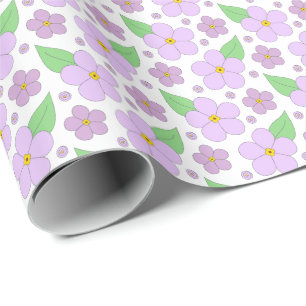 Cadeau Papier d'emballage lilas de motif de fleurs