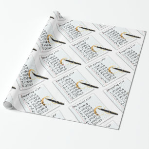 CADEAU PAPIER D'EMBALLAGE, LISTE DE COURSES VODKA.