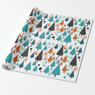 Cadeau Papier d'emballage Little Forest Turquoise-Orange