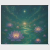 Cadeau Papier d'emballage Lotus Céleste (Plat)