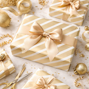 Cadeau Papier d'emballage Luxe Or et Blanc