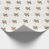 Cadeau Papier d'emballage luxueux de White Fleur de Lis (Coin)