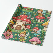 Cadeau Papier d'emballage Maison Champignon Fée (Déroulé)