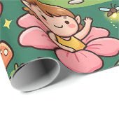 Cadeau Papier d'emballage Maison Champignon Fée (Coin rond)