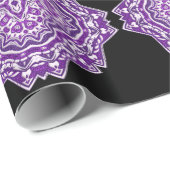 Cadeau papier d'emballage mandala violet (Coin rond)