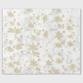 Cadeau Papier d'emballage Marbre blanc de flocons d'or (Plat)