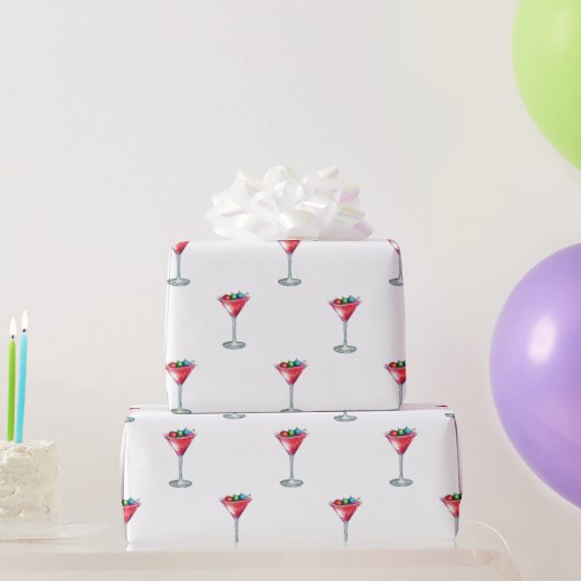 Cadeau papier d'emballage martini (Cadeaux de fête)