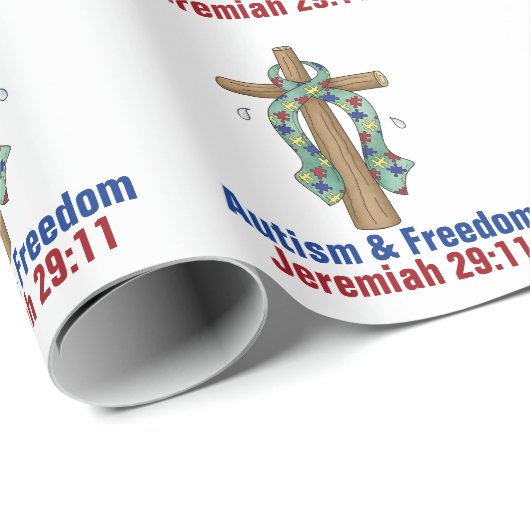 Cadeau Papier d'emballage mat Autsim (Coin rond)