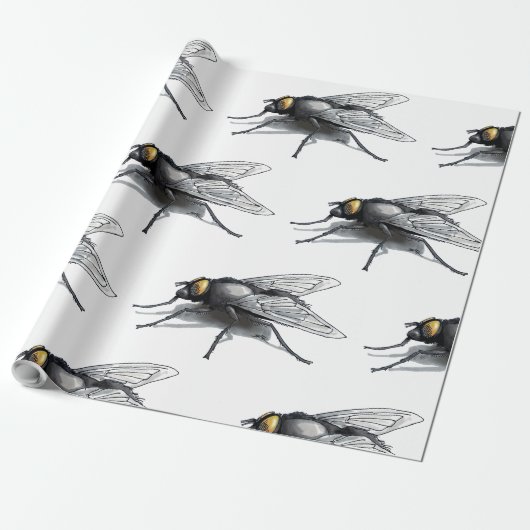 Cadeau Papier d'emballage mat blanc Fly Buddy (Déroulé)