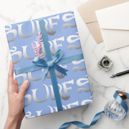 Cadeau papier d'emballage mat bleu surf (Cadeaux)