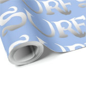 Cadeau papier d'emballage mat bleu surf (Coin rond)