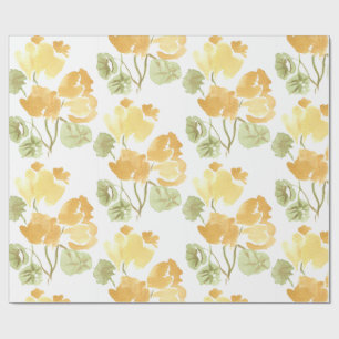 Cadeau Papier d'emballage mat Bloom jaune