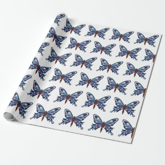 Cadeau Papier d'emballage mat "de papillon bleu"