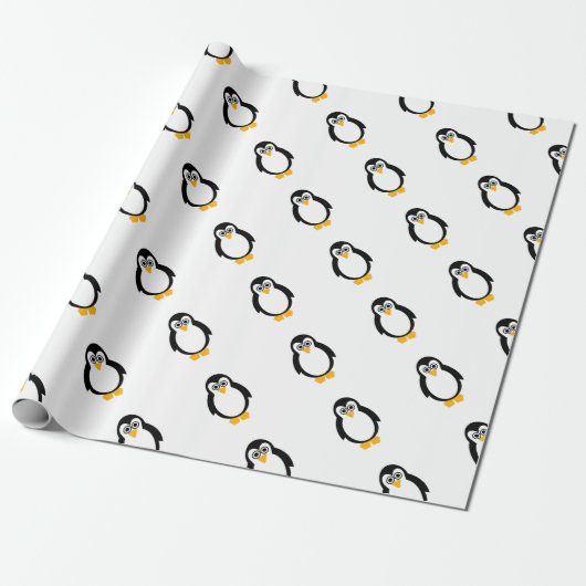 Cadeau Papier d'emballage mat de partie de pingouin (Déroulé)