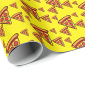 Cadeau Papier d'emballage mat Design Pizza Friday (Coin rond)