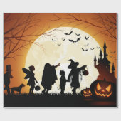 Cadeau Papier d'emballage mat orienté de Halloween (Plat)