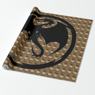 Cadeau Papier d'emballage mat pour retrait en or Dragon n