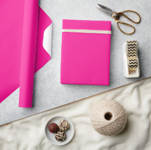 Cadeau Papier d'emballage mat rose fluorescent