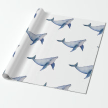 Papier d'emballage mignon à thème marin de baleine