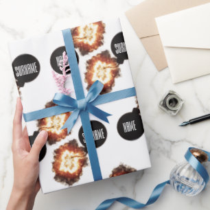 Cadeau Papier d'emballage militaire explosion de bombe