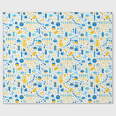 Cadeau Papier d'emballage moderne de Hanukkah (Plat)