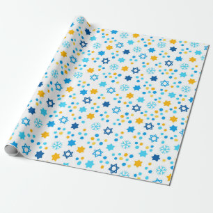 Cadeau Papier d'emballage moderne de Hanukkah étoile de D