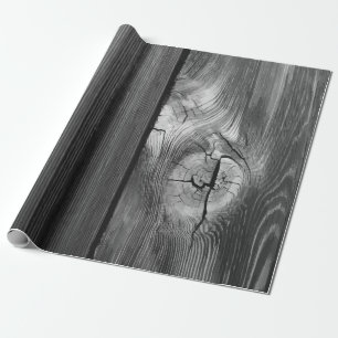 Cadeau Papier d'emballage moderne en bois noir et blanc