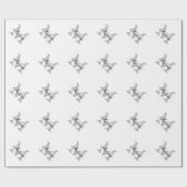 Cadeau Papier d'emballage monogramme de nom chic personna (Plat)