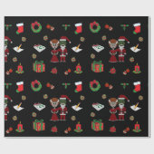 Cadeau Papier d'emballage monstre de Noël (Plat)