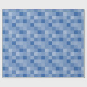 Cadeau Papier d'emballage motif à écran bleu pixel (Plat)