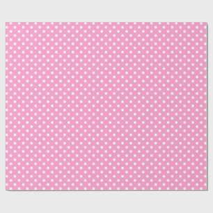 Cadeau Papier d'emballage motif à pois rose et blanc