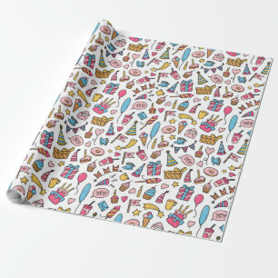 Cadeau Papier d'emballage motif d'anniversaire