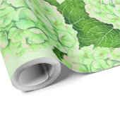 Cadeau Papier d'emballage motif d'aquarelle Hydrangea (Coin rond)