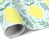 Cadeau Papier d'emballage motif de citron (Coin rond)