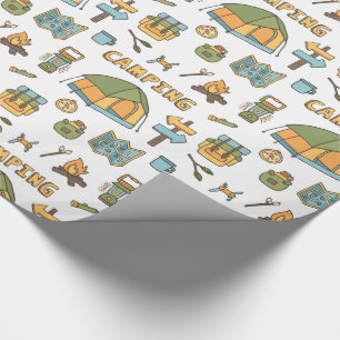 Cadeau Papier d'emballage motif d'équipement de camping c