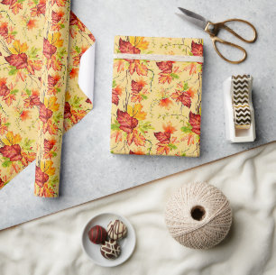 Cadeau Papier d'emballage motif feuilles d'érable d'autom