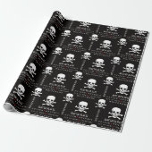 Cadeau Papier d'emballage motif Halloween Skull (Déroulé)