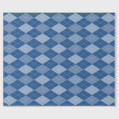 Cadeau Papier d'emballage motif Jacquard bleu (Plat)
