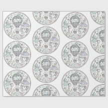 Papier d'emballage motif mandala Zentangle dessiné